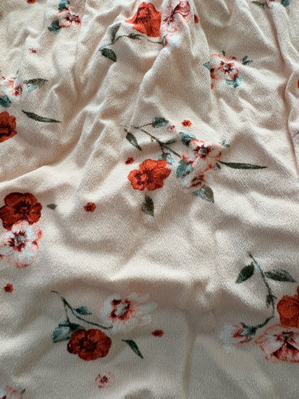 Knox Rose Cream Blouse with Rust Floral Print